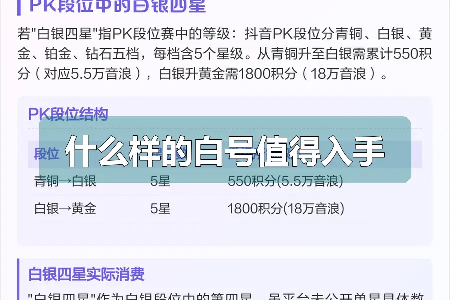 什么样的白号值得入手